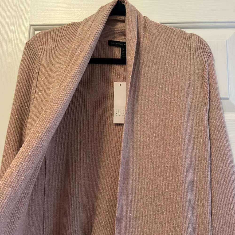 White House Black Market sweater w/ flare pink sparkle NWT